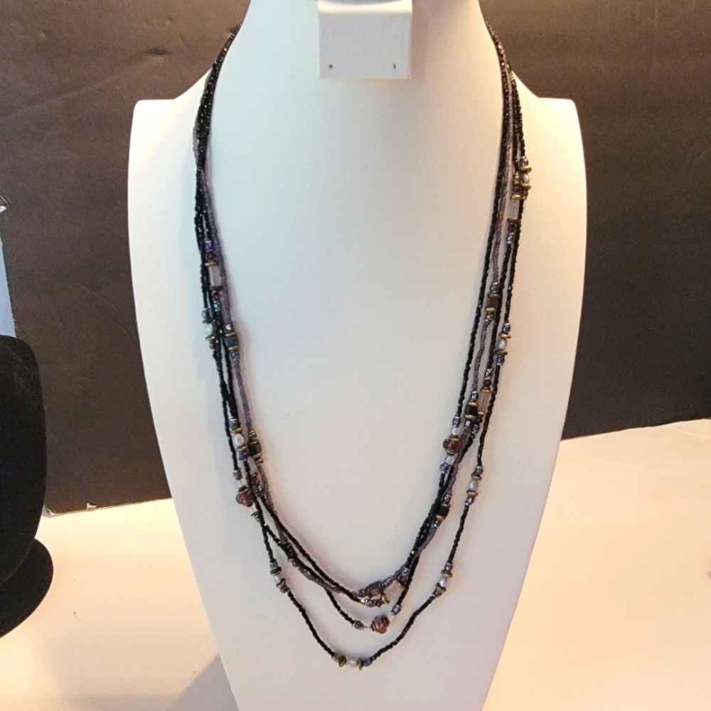 Bohemian 4 Strand Beaded Necklace